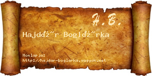 Hajdár Boglárka névjegykártya
